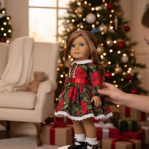 18 inch doll holiday dress Outfit redroplive:9-13-23