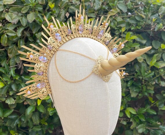Halo Crown, Sunburst Crown, Embellished Customizable, Gold  display picture 1