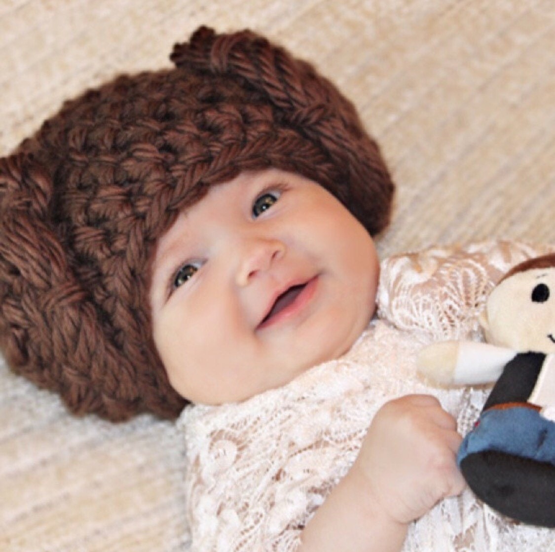 Princess leia baby hat hotsell