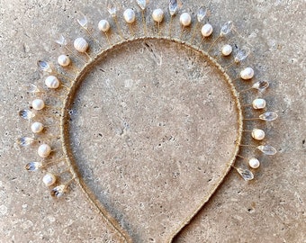 Pearl Halo Crown, Crystal Halo Crown, Bridal Crown, Bridal Tiara, Wedding Halo, Wedding Crown Crown, Crystal Crown, Bridal Tiara, Bride