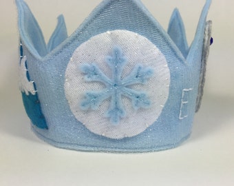 Winter Themed Felt Crown, Birthday Crown