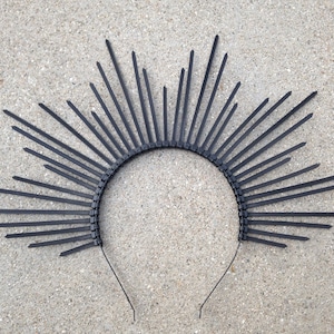 Halo Crown - Sunburst Crown - Customizable - Matte Black