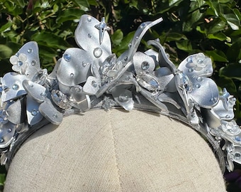 Glinda Wedding Butterfly Crown, Silver Butterfly Tiara, Glinda Crown, Glinda Cosplay, Wicked Cosplay, Galinda Crown