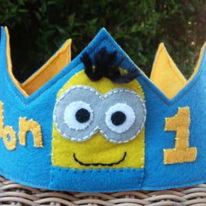 Minion Themed Felt Birthday Crown