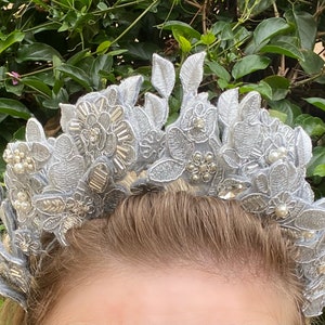 Princess Kate Flower Crown -Kate Middleton Floral Crown -Halo Crown -Floral Bridal Crown -Emroidered Floral Crown -Tiara - Flower Tiara