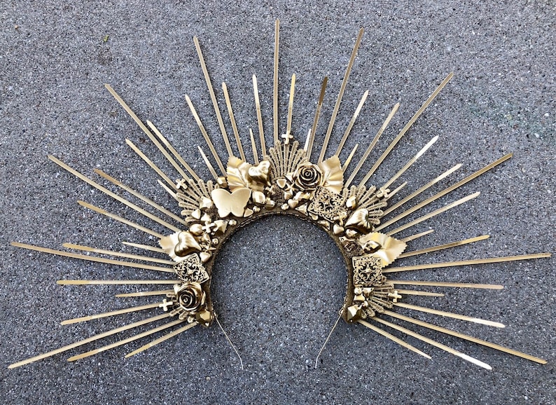 Halo Crown Sunburst Crown Embellished Customizable Etsy