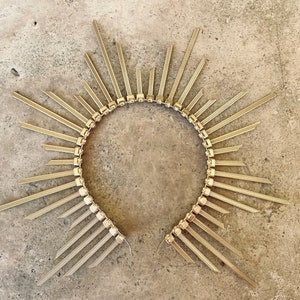 Halo Crown, Sunburst Crown, Gold Halo, Halo Headpiece, Sun Goddess Halo, Sun Goddess Crown, Gold Halo Headband, Spike Halo Crown,Spike Crown