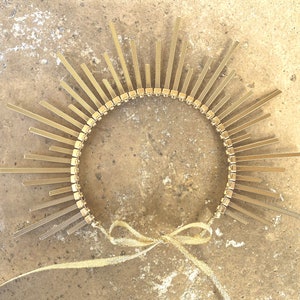 Baby Halo Crown,Sunburst Crown, Baby Halo Headpiece, 3” Full Circle Crown, Gold Halo Crown, Gold Crown, Gold Headpiece, Baby Crown, Toddler