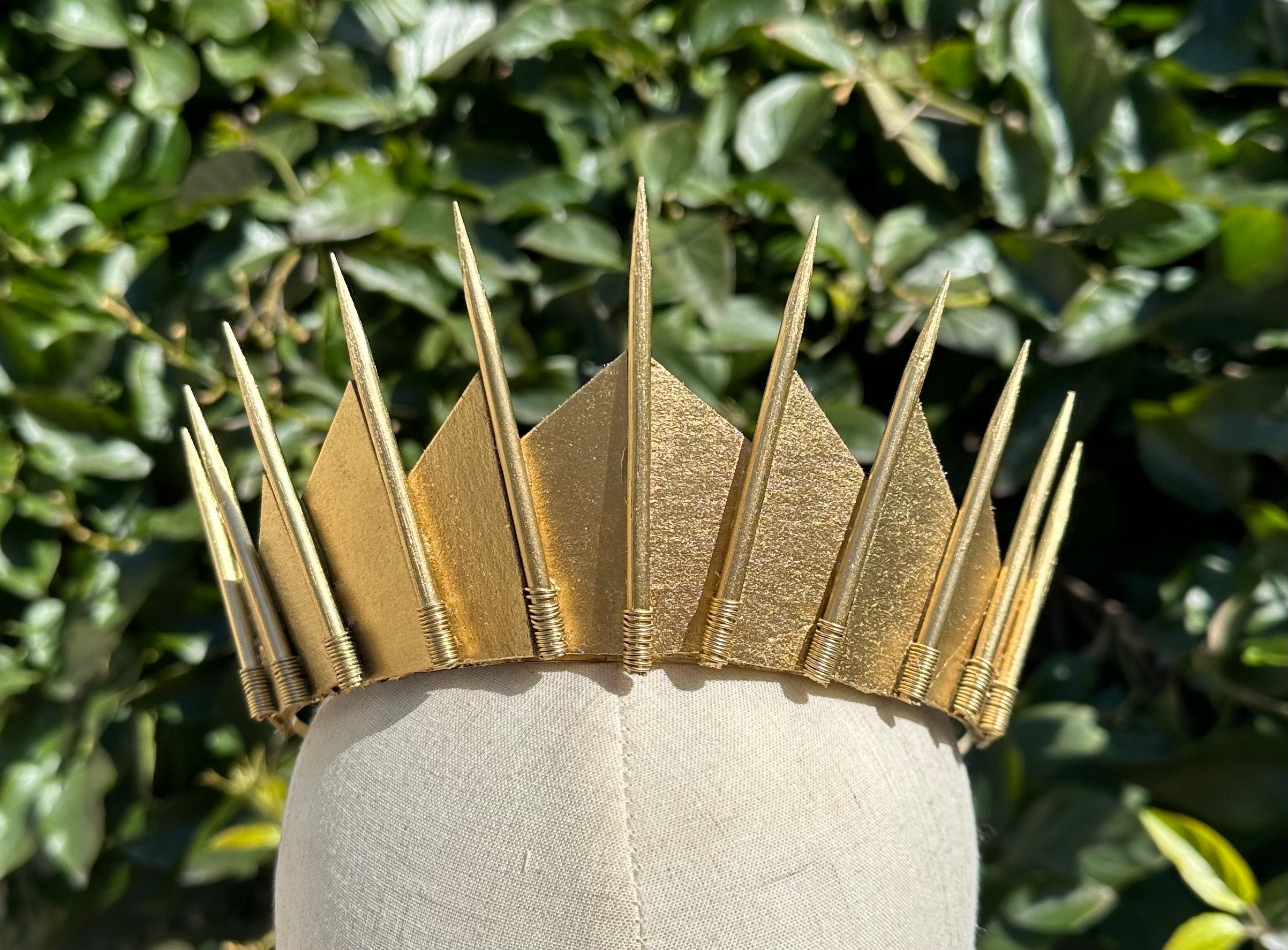 NWOT Gold Sunburst Halo Crown: Festival Goddess Headpiece Crown Burning Man, Gold Sunburst Goddess Crown, Spiked Halo  main image 4