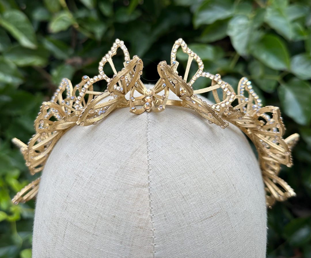 Glinda Wedding Butterfly Crown, Gold Butterfly Tiara, 3D Print ...