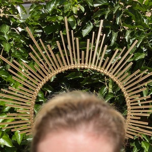 Sunburst Halo Crown - Sunburst Crown  - Bridal Crown - Met Gala Crown -  Arc Spike Halo - Gold Halo - Halo Headpiece - Gold Halo Crown
