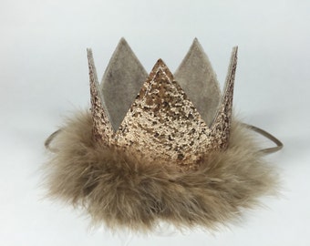 Mini Felt and Fur Birthday/Costume Crown - DELUXE Version - Where the Wild Things Are - King of All the Wild Things