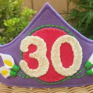 Personalized Adult Felt Birthday Crown
