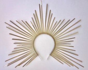 Halo Crown, Sunburst Crown, Starburst Crown, Star Halo Crown, Bridal Crown, Star Headpiece, Gold Halo, Halo Headpiece, Goddess Crown