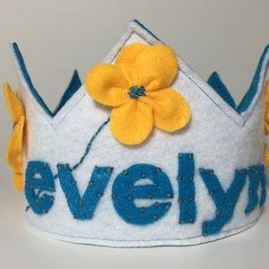 Personalized Girls Felt Birthday Crown