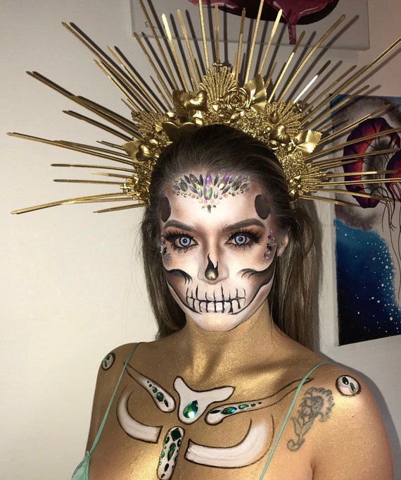 Fascia Corona Sunburst Halo Per Capelli - Accessorio Festa, Costume, Elegante Con Perline