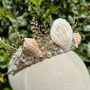 Mermaid Crown, Mermaid Tiara, Mermaid Headpiece, Mermaid Halo, Gold Halo, Mermaid Cosplay, Sea Goddess Crown, Sea Goddess Tiara, Seashell