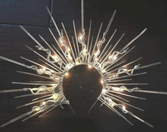 Medusa Halo Crown, Sunburst Crown, Snake Crown, Gold Halo, Halo Headpiece, Sun Goddess Crown, Egyptian Crown, Sun God, Snake Halo Crown