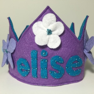 Personalized Girls Felt Birthday Crown