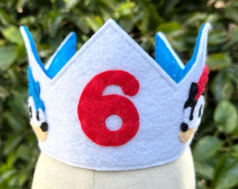 Sonic the Hedgehog -Felt Birthday Crown - Sonic Birthday Crown - Shadow Sonic Birthday - Sonic Party - Shadow Sonic Party - Sonic and Shadow
