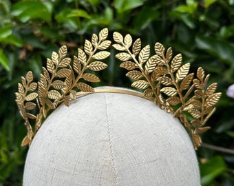 Gold Leaf Bridal Crown, Greek Laurel Wreath Tiara, Laurel Crown, Gold Wreath Crown, Gold Leaf Tiara, Bridal Laurel Crown, Greek Wreath Crown