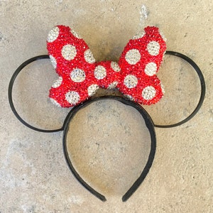 Swarovski Mickey Ears, Rhinestone Minnie Ears, Strass Mickey Ears, Bling Mickey Ears, Minnie Ears, Puffy Minnie Bow