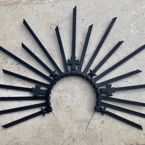 Halo Crown, Sunburst Crown, Black Halo Crown, Gothic Halo, Black Crown, Black Halo Headpiece, Sun God Halo, Religious Headpiece,Gothic Crown