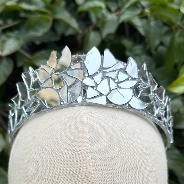 Silver Mirror Tiara, Mirror Crown, Festival Crown, Moon Goddess Tiara, Festival Tiara, Silver Halo, Gold Halo, Silver Headpiece, Halo Crown