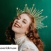 Halo Crown with Gold Star Detail - Sunburst Crown  - Customizable - Bridal Crown - Met Gala Crown 