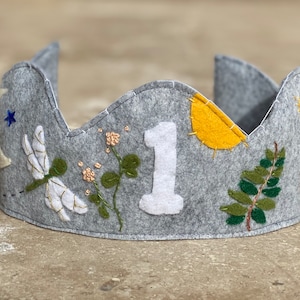 Nature Themed Felt Crown - Birthday Crown - Spring Crown - Felt Boy’s Crown - Felt Girls Crown