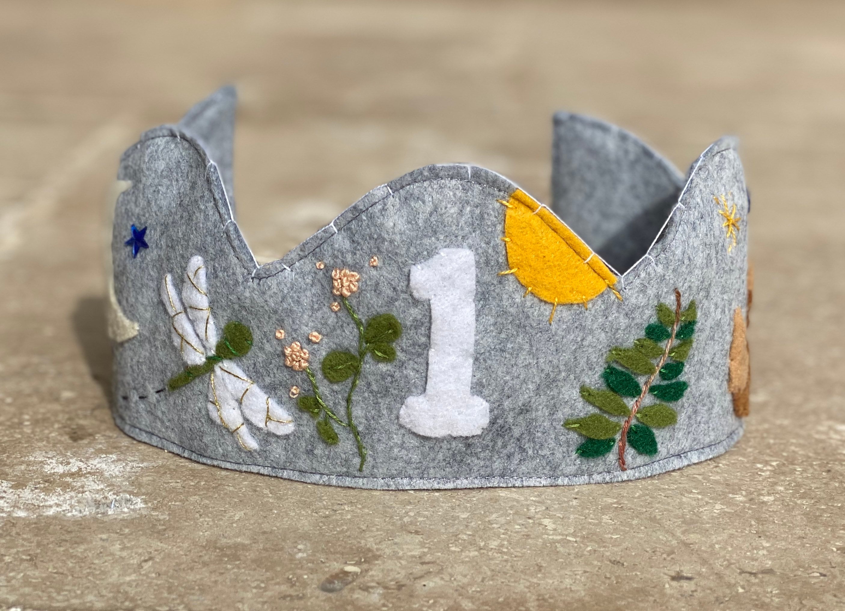 Nature Themed Felt Crown - Birthday Crown - Spring Crown - Felt Boy’s Crown - Felt Girls Crown