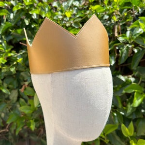Vegan Leather Birthday Crown, Large Birthday Crown, Leather Crown, Adult Leather Crown, Gold Crown, Gold Leather Crown, King Crown, Vegan