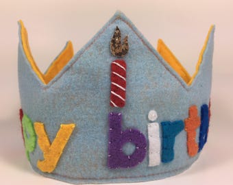 Happy Birthday Felt and Glitter Crown