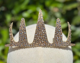 Ursulakroon, Ursula-tiara, zeeheksenkroon, Ursula-zendspoel, gouden tiara, Ursula-cosplay, Swarovski-tiara, Disney-kroon, kleine zeemeermin