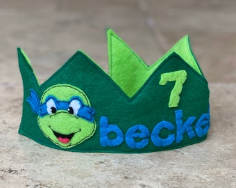 TMNT Teenage Mutant Ninja Turtles Themed Felt Birthday Crown - Smash Cake Crown