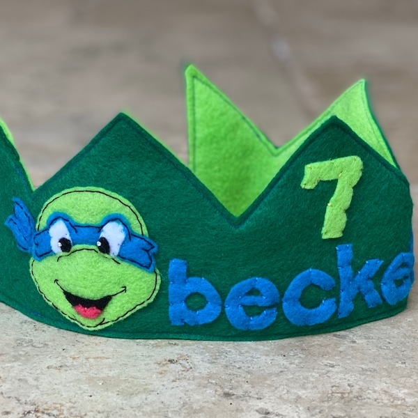 TMNT Teenage Mutant Ninja Turtles Themed Felt Birthday Crown - Smash Cake Crown