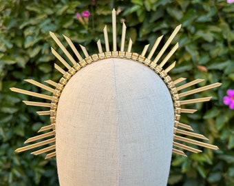 Halo Crown - Sunburst Crown - Customizable - Gold Halo - Halo Headpiece