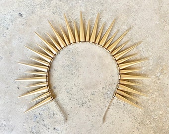 METAL Spike Halo Crown - Sunburst Crown - Customizable -Sunburst Halo - Halo Headpiece - Gold Halo - Metal Halo - Sun Goddess Headpiece