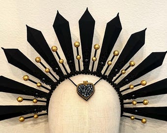 Akasha Halo Crown,  Vampire Queen Crown, Goddess Crown, Akasha Headpiece, Akasha Crown, Queen of the Damne, Sun Crown, Vampire Headpiece,