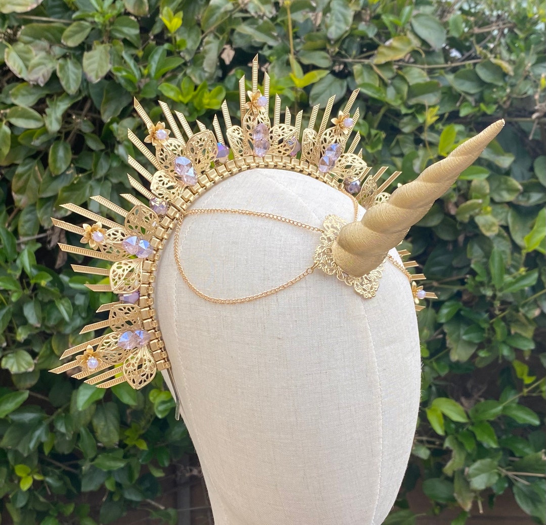 Halo Accessory Halo Crown, Sunburst Crown, Embellished Customizable, Gold Halo, Halo ...