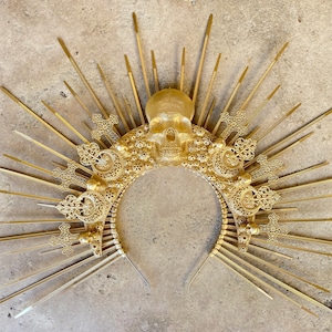 Halo Crown, Sunburst Crown, Skull Crown, Skull Halo, Gothic Halo, Gothic Headpiece, Day of the Dead Crown, Day of the Dead Halo, Goth