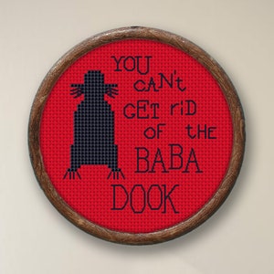 The Babadook CROSS STITCH PATTERN pdf *Two Versions* horror, film, movie, easy, quick, diy, beginner, black, halloween, occult, gift, mini