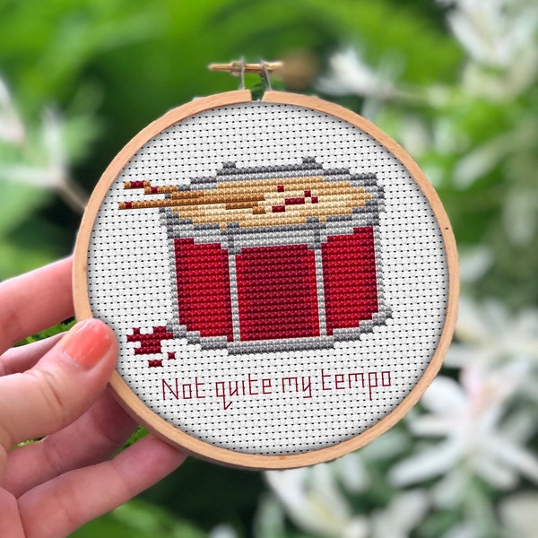 Whiplash - Not Quite My Tempo CROSS STITCH PATTERN pdf Instant Download - Movie, film, easy, quick, beginner, diy, fun, gift