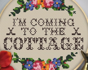 I'm Coming to the Cottage - CROSS STITCH PATTERN pdf - Vintage tribute to Heated Rivalry