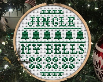 Jingle My Bells CROSS STITCH PATTERN pdf - This 4” ornament knows how to party -  Fun, fast, easy, beginner, funny, Sampler, ugly sweater,