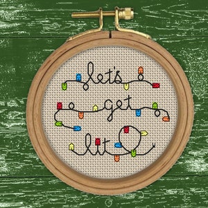 Let's Get Lit CROSS STITCH PATTERN pdf 4 Christmas ornament that celebrates the true spirit of the season fun, easy, quick image 5