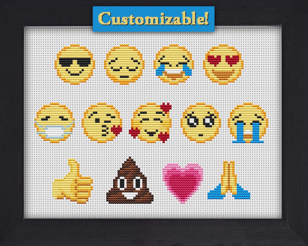 Emojis CROSS STITCH PATTERNS Pdf Small, Quick, Fun and Easy, Emoji ...