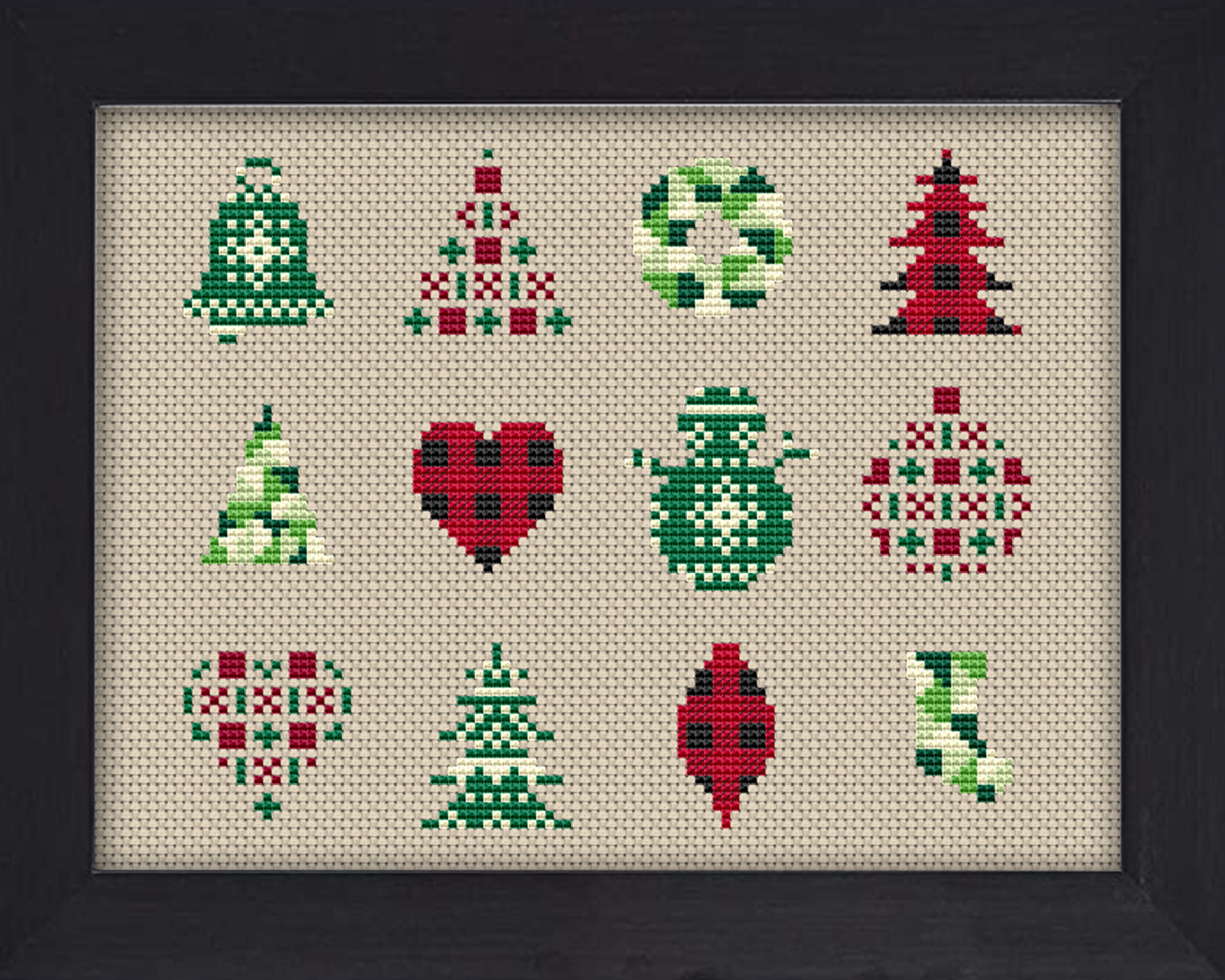 Counted Cross-Stitch Patterns - Tiny Christmas Ornaments Cross