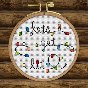 Let's Get Lit CROSS STITCH PATTERN pdf 4 Christmas ornament that celebrates the true spirit of the season fun, easy, quick image 7