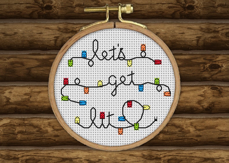 Let's Get Lit CROSS STITCH PATTERN pdf 4 Christmas ornament that celebrates the true spirit of the season fun, easy, quick image 7